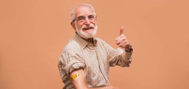 Opa hat Impfung erhalten