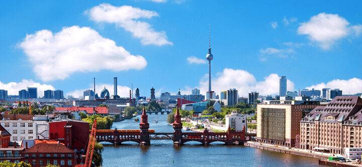 Luftbildaufnahme Berliner Skyline