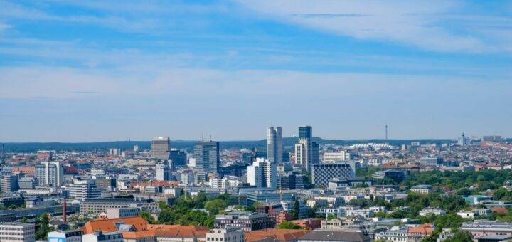 Skyline von West-Berlin, Stadtbild / Luftaufnahme von Berlin