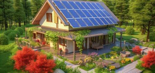 Autarkes Haus mit Solaranlage und Hauswasserwerk