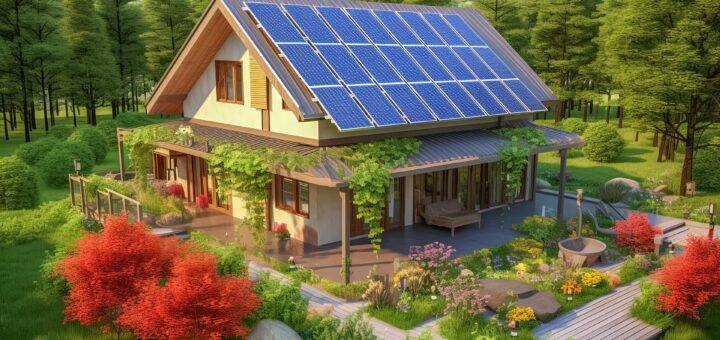 Autarkes Haus mit Solaranlage und Hauswasserwerk