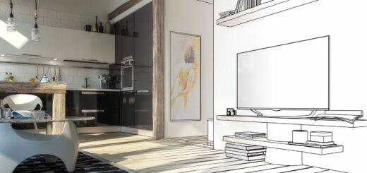 Wohnbereich mit Planungsansicht | Einbauleuchte