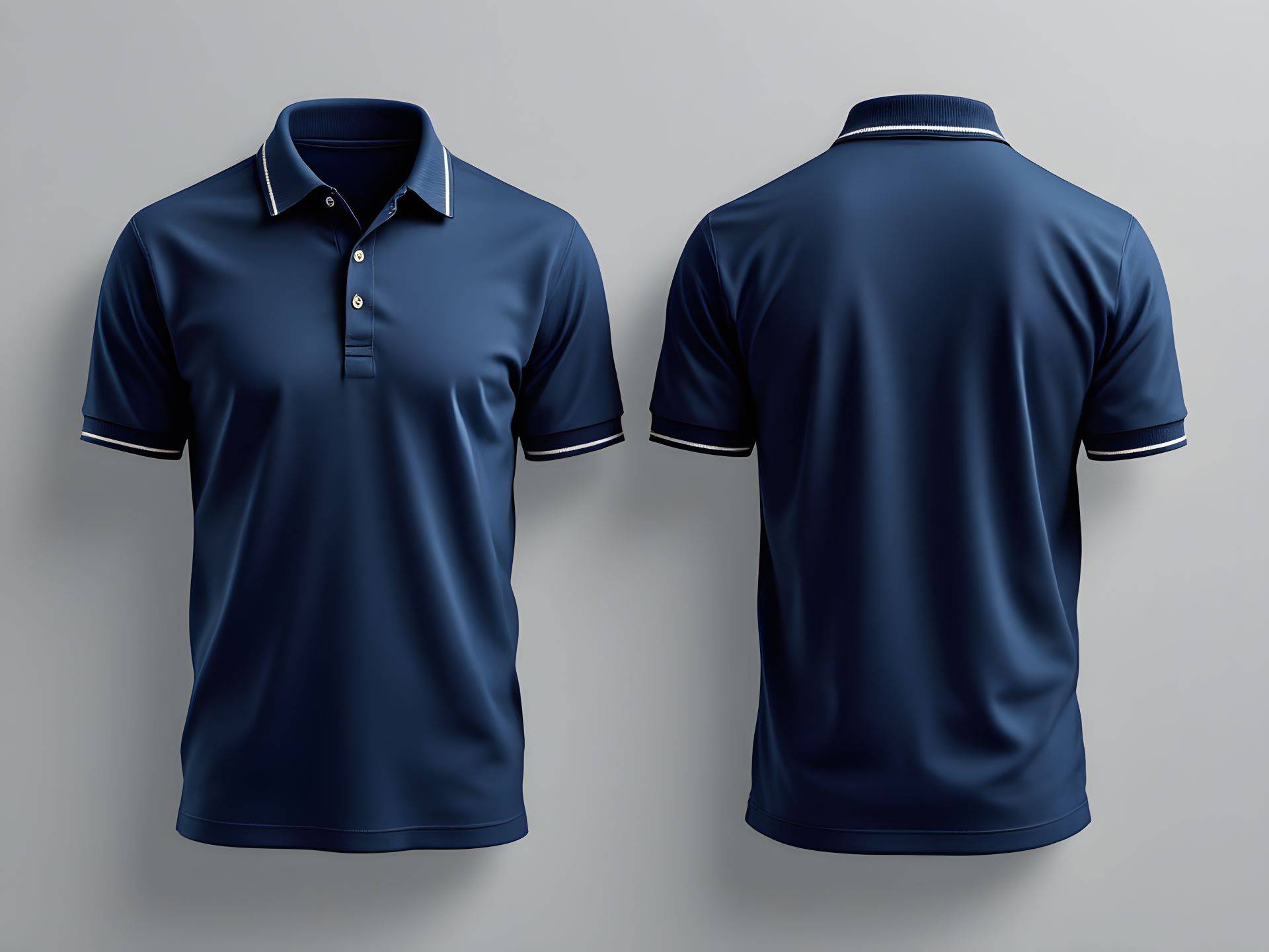 Polo-Shirt mit Vorder- und Rückansicht als Beispiel für Arbeitskleidung