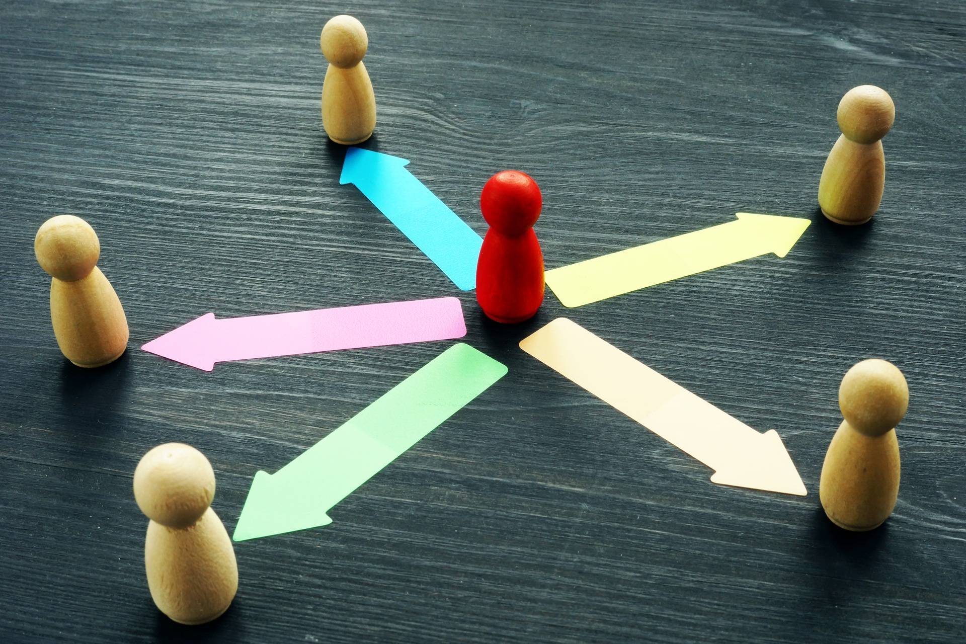 Holzfiguren zeigen Serviceverteilung | Gebäudereinigung Berlin